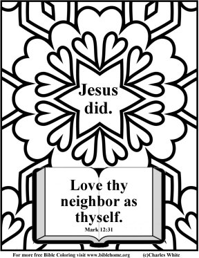 Free Bible Coloring Love