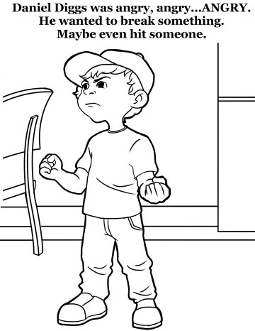 Free Bible Coloring pages for children coping with anger,