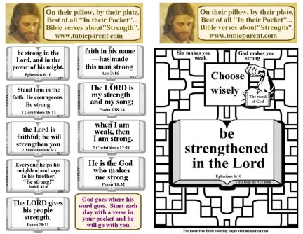 Bulletin Insert verses for strength