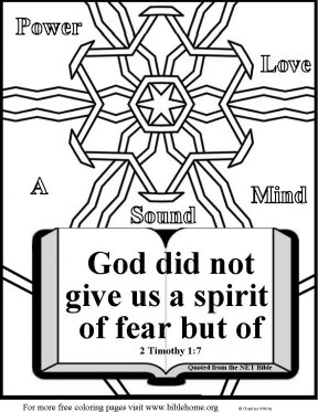 Scripture coloring about fear