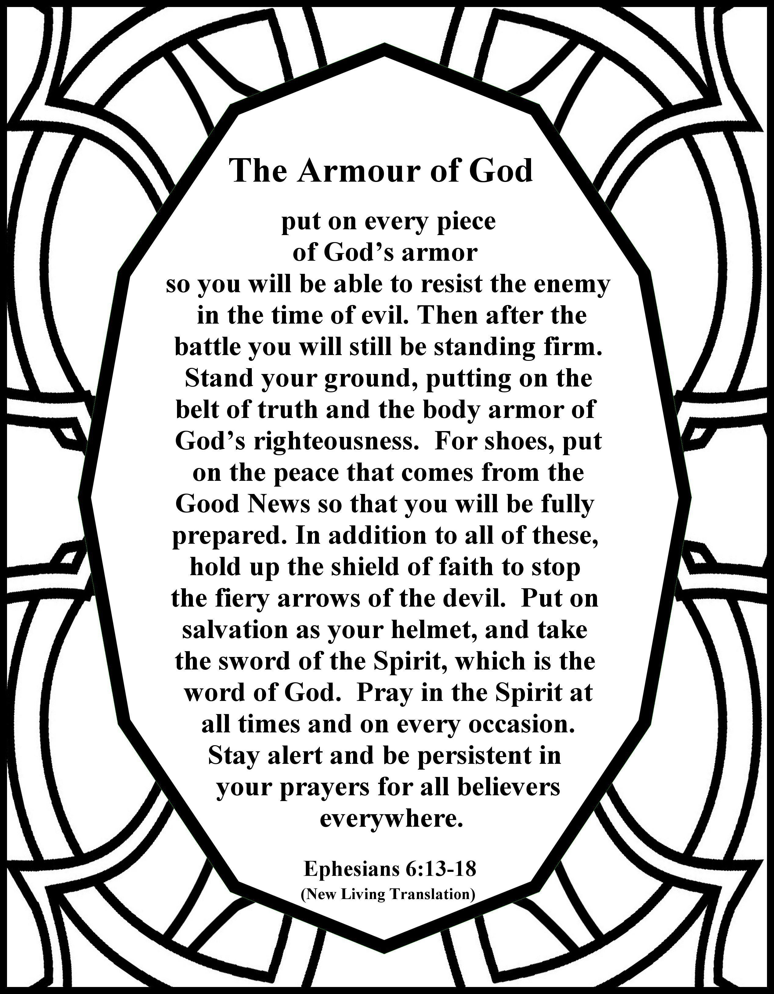 Bible coloring Armour of God