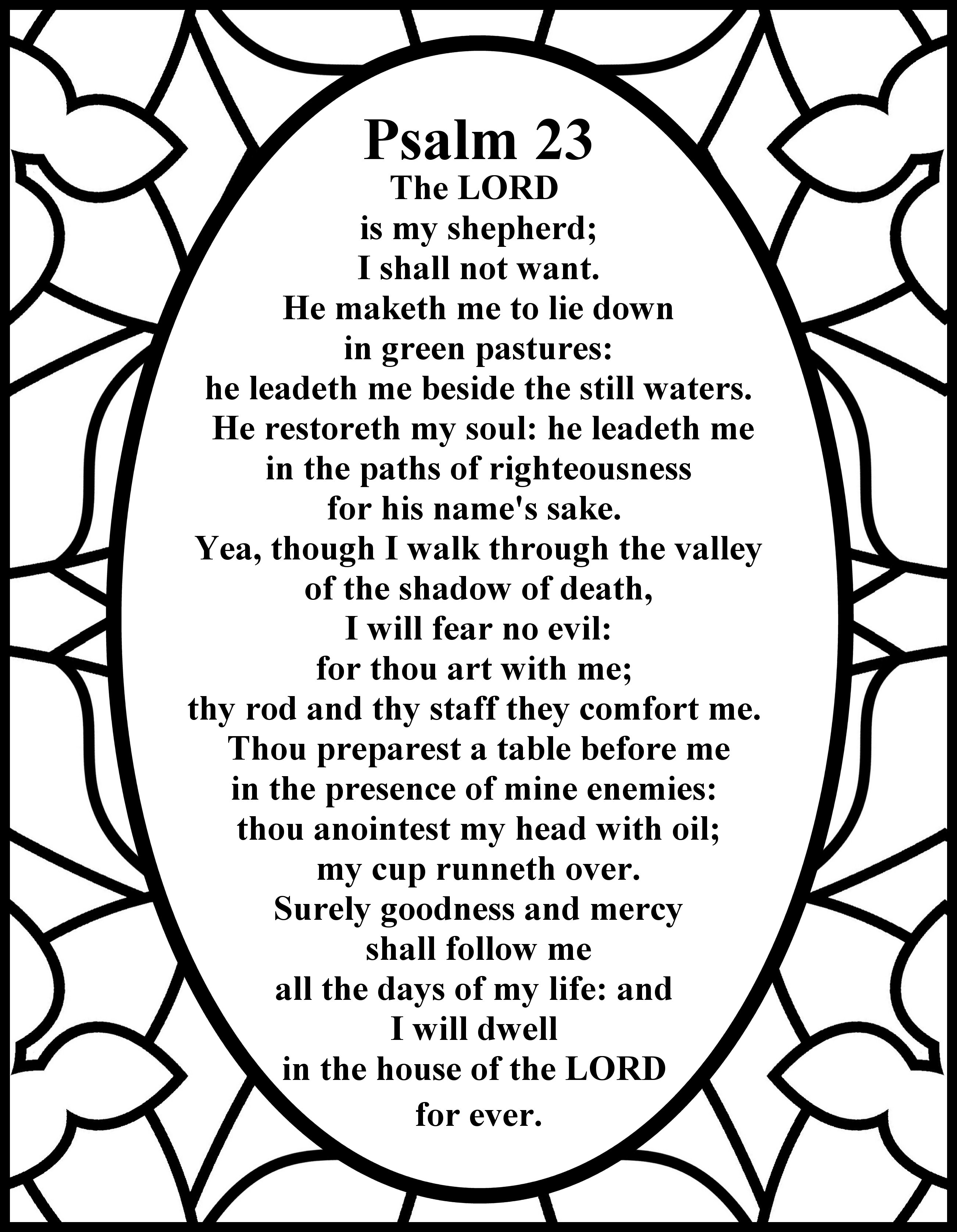 Psalm 23 Kjv Printable 23 The Lord Is My Shepherd