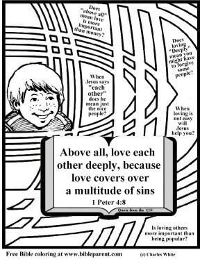 Free Scripture Coloring verse about Love