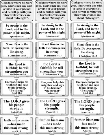 Bulletin Insert with Bible verses