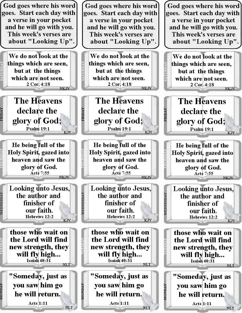 Bulletin Insert with bible verses