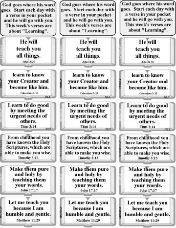 Bulletin Insert with verses about God