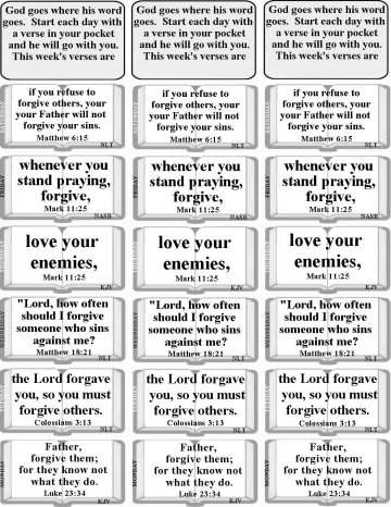 Bulletin Insert with verses about CHURCH