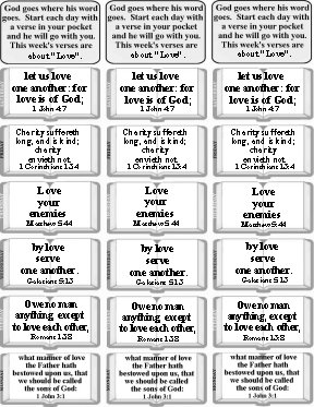 Bulletin insert verses for Valentines #2