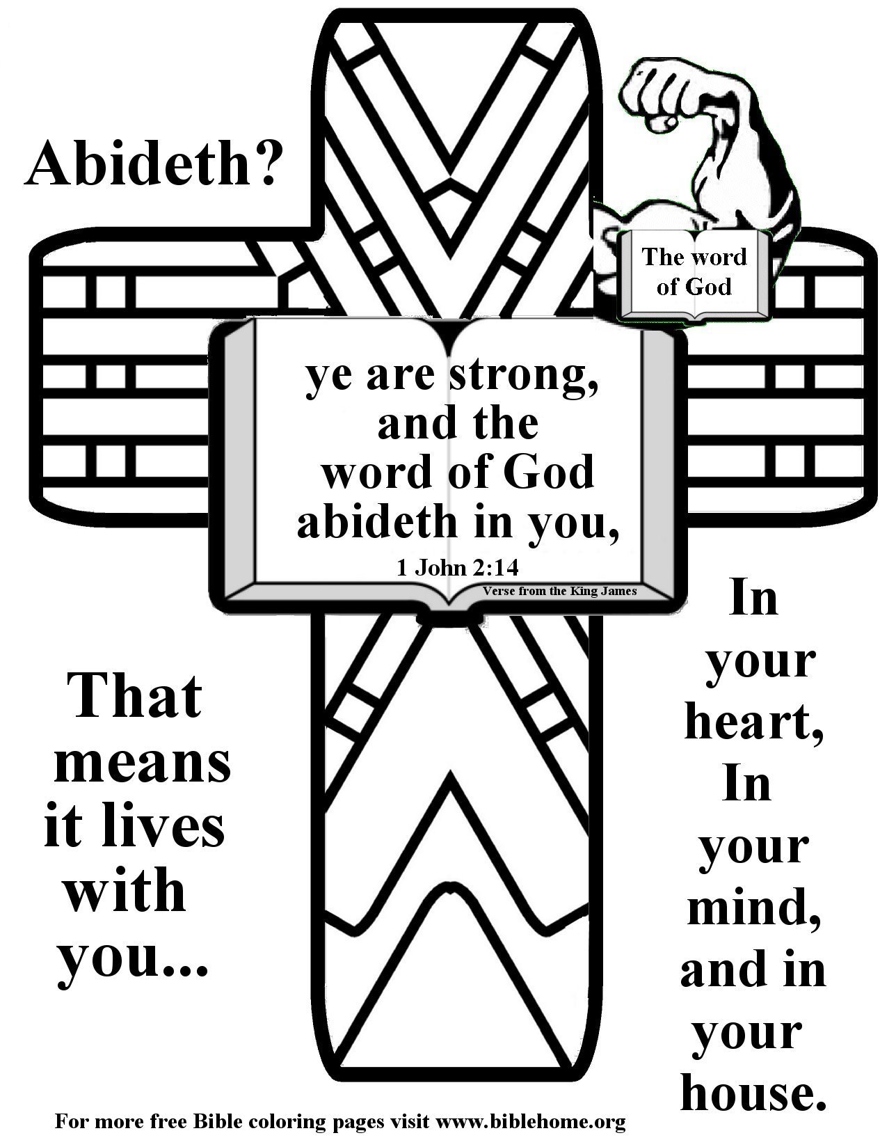 FREE Bible Coloring verses about Strength
