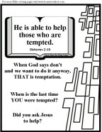 Free Bible Coloring pages about Temptation