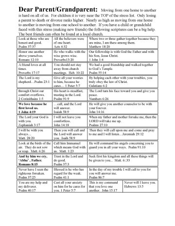 Church Bulletin verses about divorce